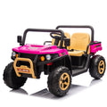 24V Xxxl Kids Ride On Utv W Parents Remote Control,Two Seater,Automatic Tipping Bucket,Rear Wheel Suspension,Slow Start,Portable Handle,Safety Belt,Led Light,Usb,Mp3,Bluetooth,Horn For Kids Aged 3 8. Pink 50 99 Lbs Polypropylene