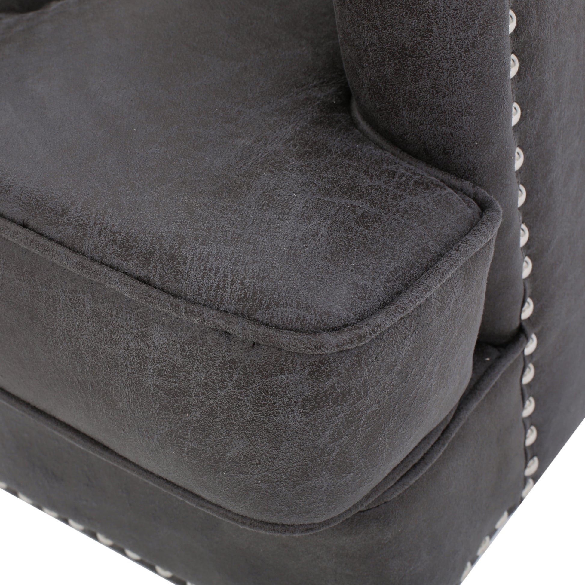 Harrison Tufted Club Chair Slate Microfiber 1 Seat