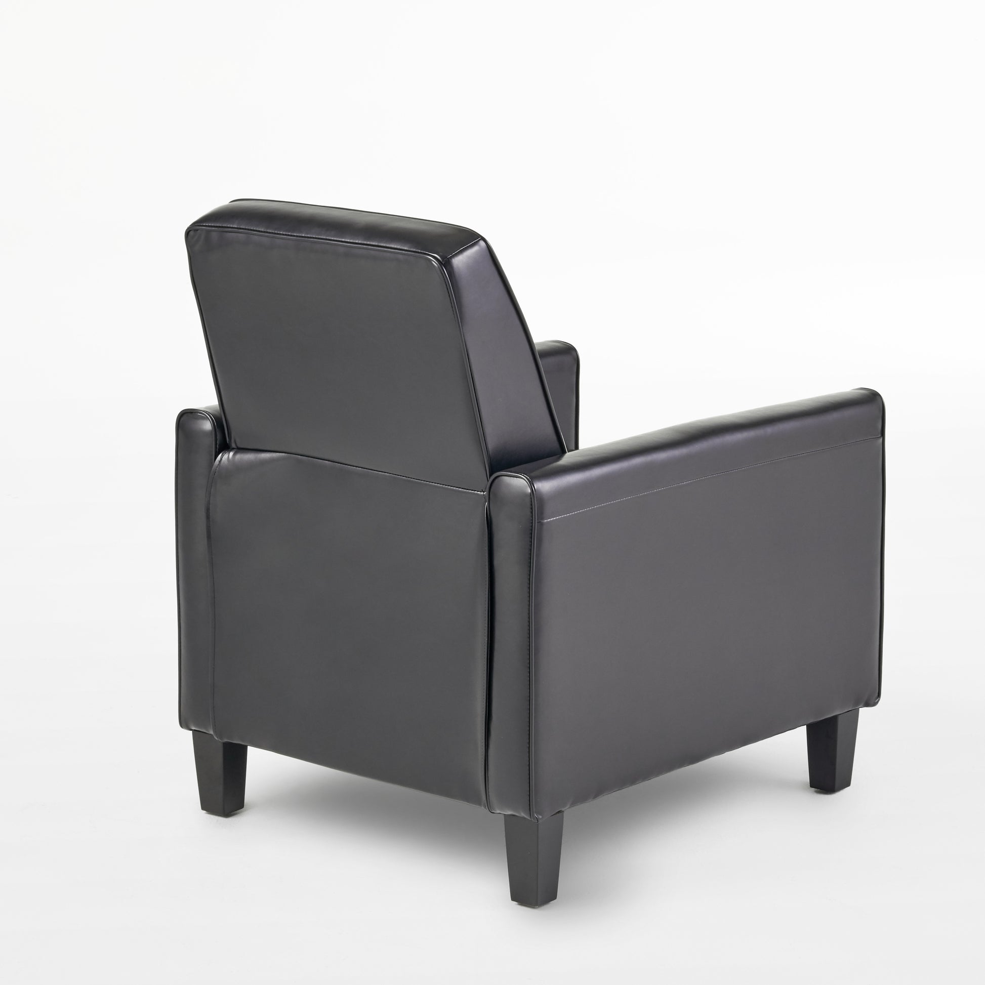 Black Fax Leather Push Back Chair For Elegant Home D Cor Black Pu Leather