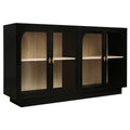 Storage Cabinet With Acrylic Door For Living Room, Dining Room, Study Black Particle Board