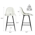 Counter Stools,Set Of 2 Bar Stools With Back And Footrest, Modern Metal Counter Height Barstools For Kitchen Home Bar,25.5