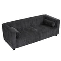 78.7''Upholstered Sofa For Living Room, Bedroom, Salon, Simplified Style Dark Gray Polyester 3 Seat