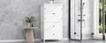 Bathroom Storage Cabinet, Cabinet With Two Doors And Drawers, Adjustable Shelf, Mdf Board, White White Mdf