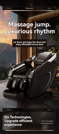 4D Massage Chair, Full Body Recliner Zero Gravity With Sl Track,Wireless Charging,Automatic Body Scan,Human Touch,Heating,Bluetooth,Foot Rollers,Airbags & Extendable Footrest Black Pu Leather