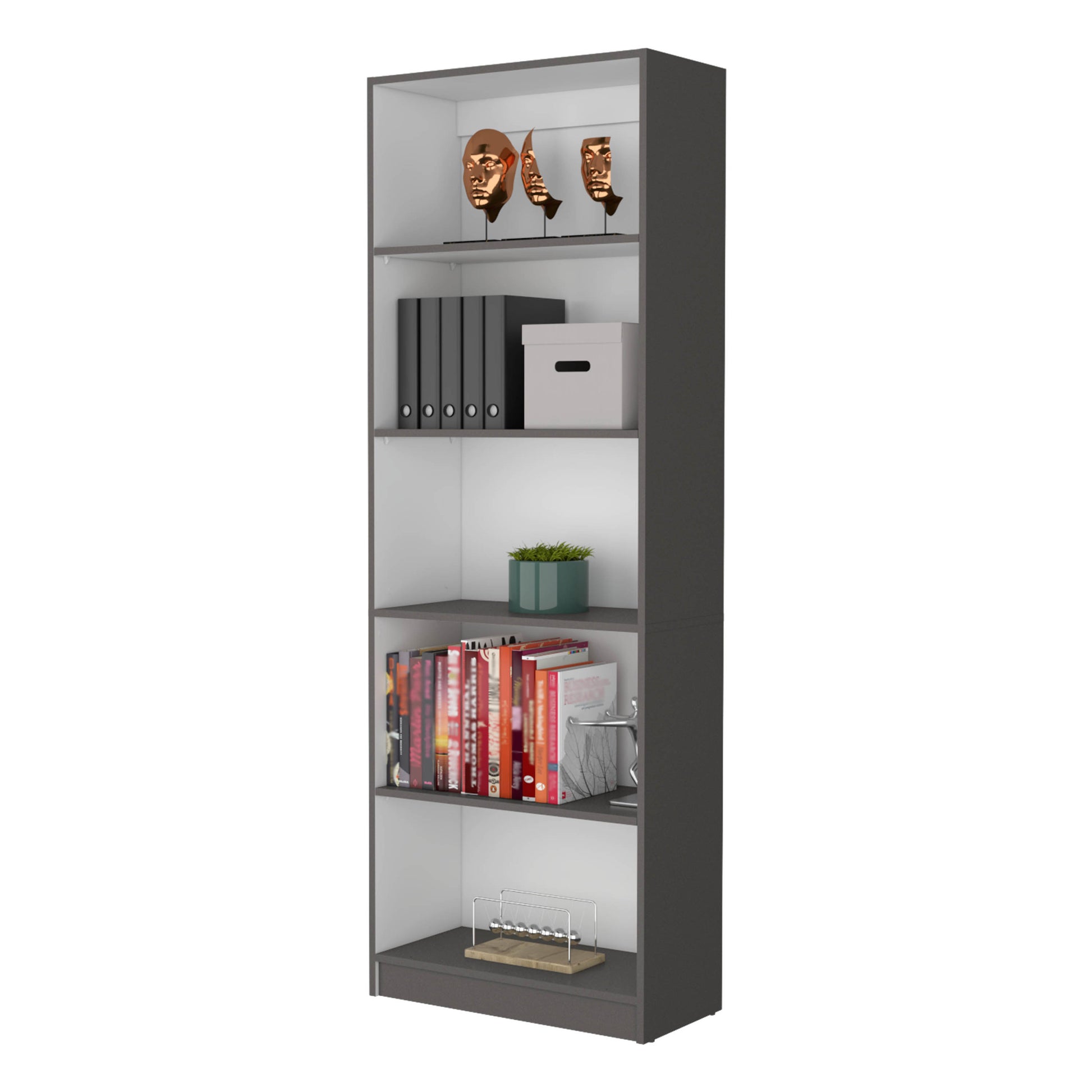 Sutton 4 Shelves Bookcase With Modern Storage Shelves Freestanding 5 Or More Spaces Multicolor Wood Shelves Contemporary Pine Particle Board Engineered Wood