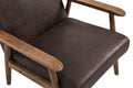 25.38'' Wide Classic Mid Century Modern Arm Chair, Dark Brown Dark Brown Microfiber
