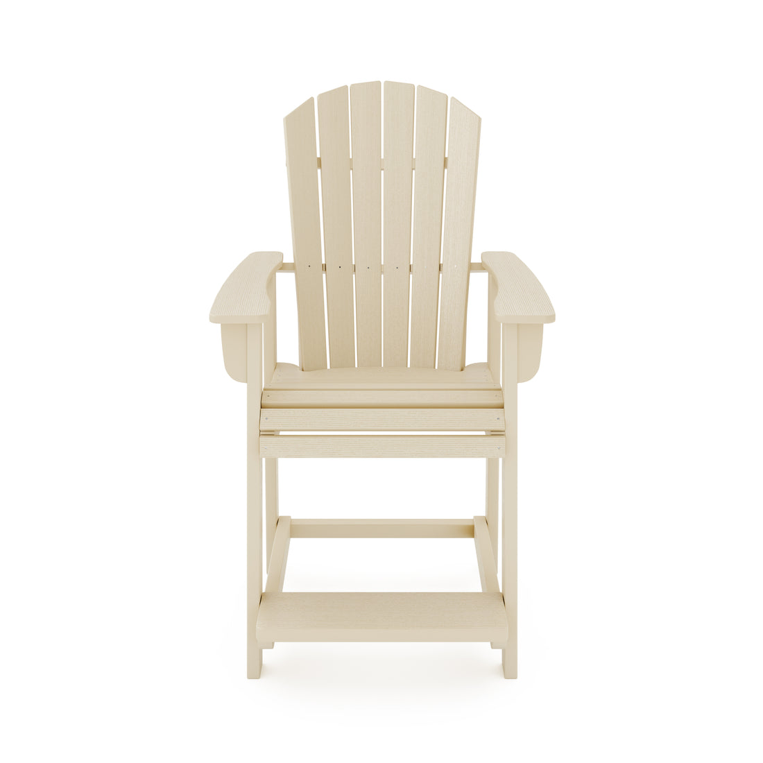 Adirondack Style Counter Chair Stylish Hdpe Poly Lumber For Dining, Patio, And Garden Comfort No Dining Set Beige Weather Resistant Frame American Traditional Hdpe Hdpe