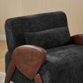 Modern Accent Armchair With Plush Cushioning, Comfortable Armrests, And Stylish Design For Living Room, Bedroom, Or Office Dark Grey Chenille