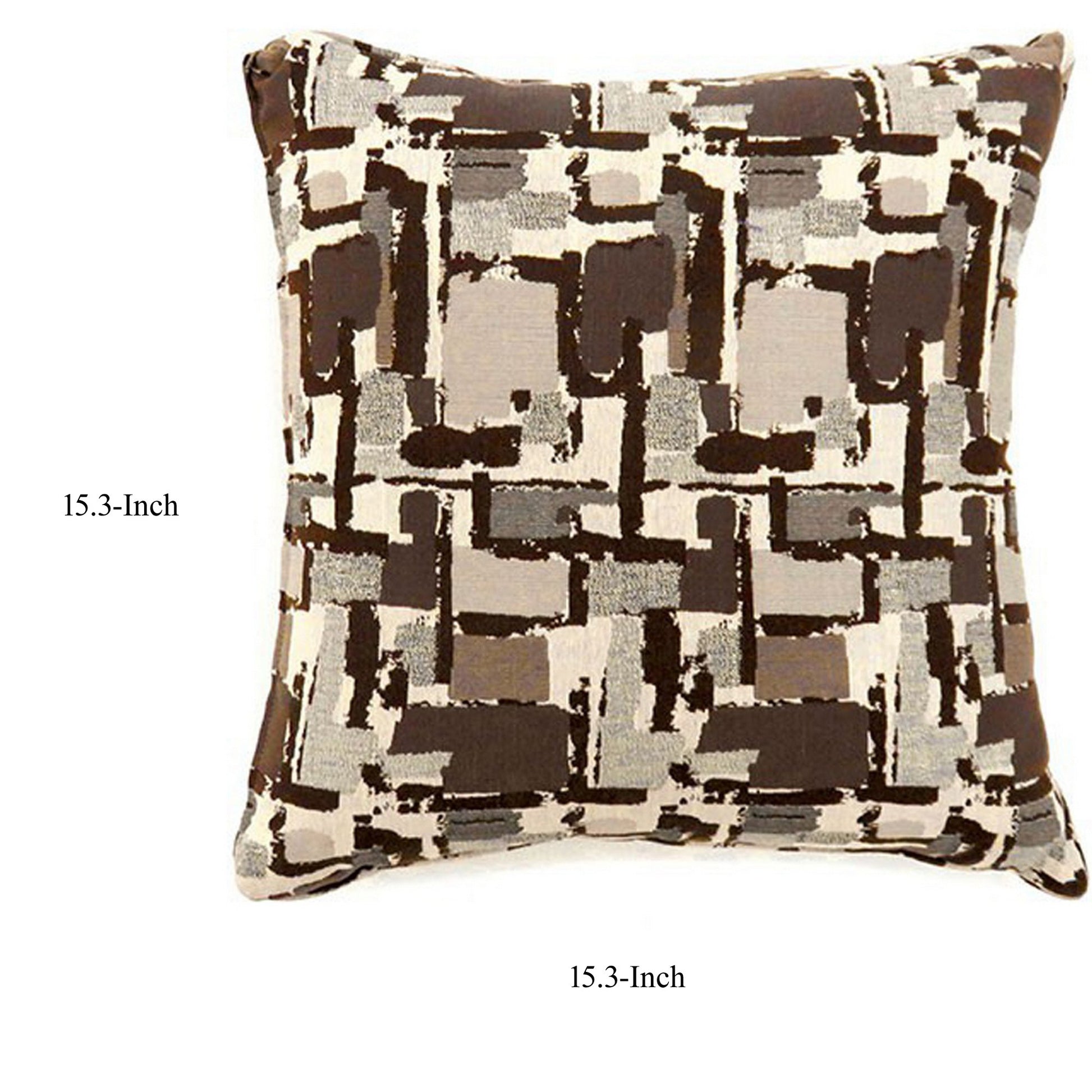 Concrit Contemporary Pillow, Small Set Of 2, Brown Multicolor Polyester