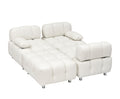 A 90.60 Inch Technology Cloth Beige Sofa, Waterproof, Stain And Cat Scratch Resistant, Can Comfortably Sit In The Apartment Bedroom Without Taking Up Space. White Polyester Blend 4 Seat