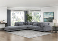 1Pc Modern Living Room Furniture Modular Armless Chair Plush Gray Corduroy Fabric Upholstery Plywood Frame, Matching Pillow Gray Wood Primary Living Space Modern Plywood 1 Seat