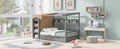 Full Size House Bed With Two Drawers And Wardrobe,Gray Full Gray Solid Wood