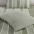 3 Piece Striped Cotton Comforter Set Sage King Cal King Sage Cotton