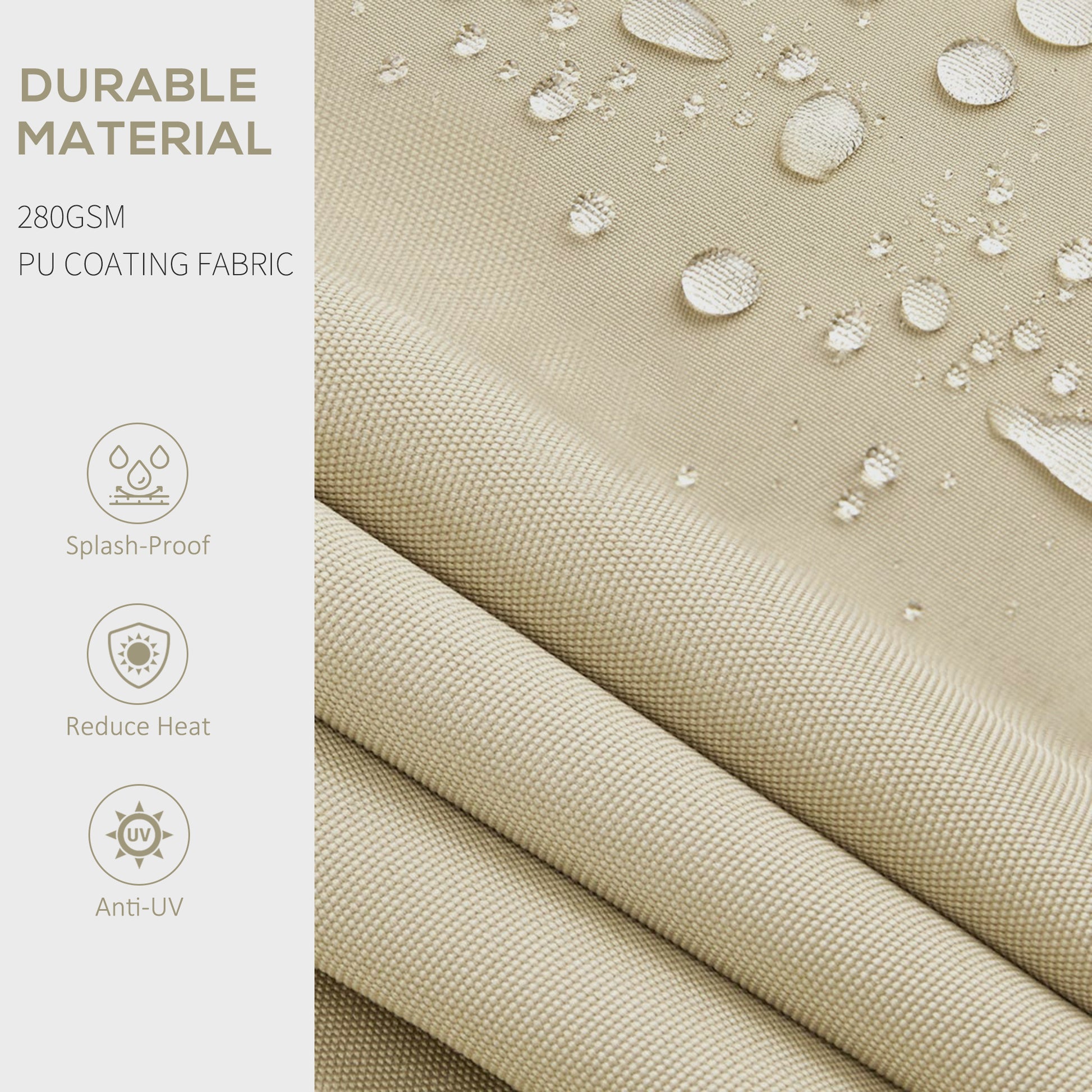 Outsunny 8' X 6.5' Retractable Awning, Patio Awning Sunshade Shelter With Manual Crank Handle, 280Gsm Uv Resistant Fabric And Aluminum Frame For Deck, Balcony, Yard, Beige Beige Polyester