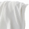 Nyx King Size Ultra Soft Cotton Thermal Blanket, Textured Feel, White White Cotton