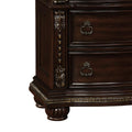 Formal Traditional 1Pc Nightstand Only Brown Cherry Solid Wood 3 Drawers Bedroom Furniture Genuine Marble Top Brown Brown 3 Drawers Bedroom Bedside Cabinet Traditional Drawers Cherry Solid Wood