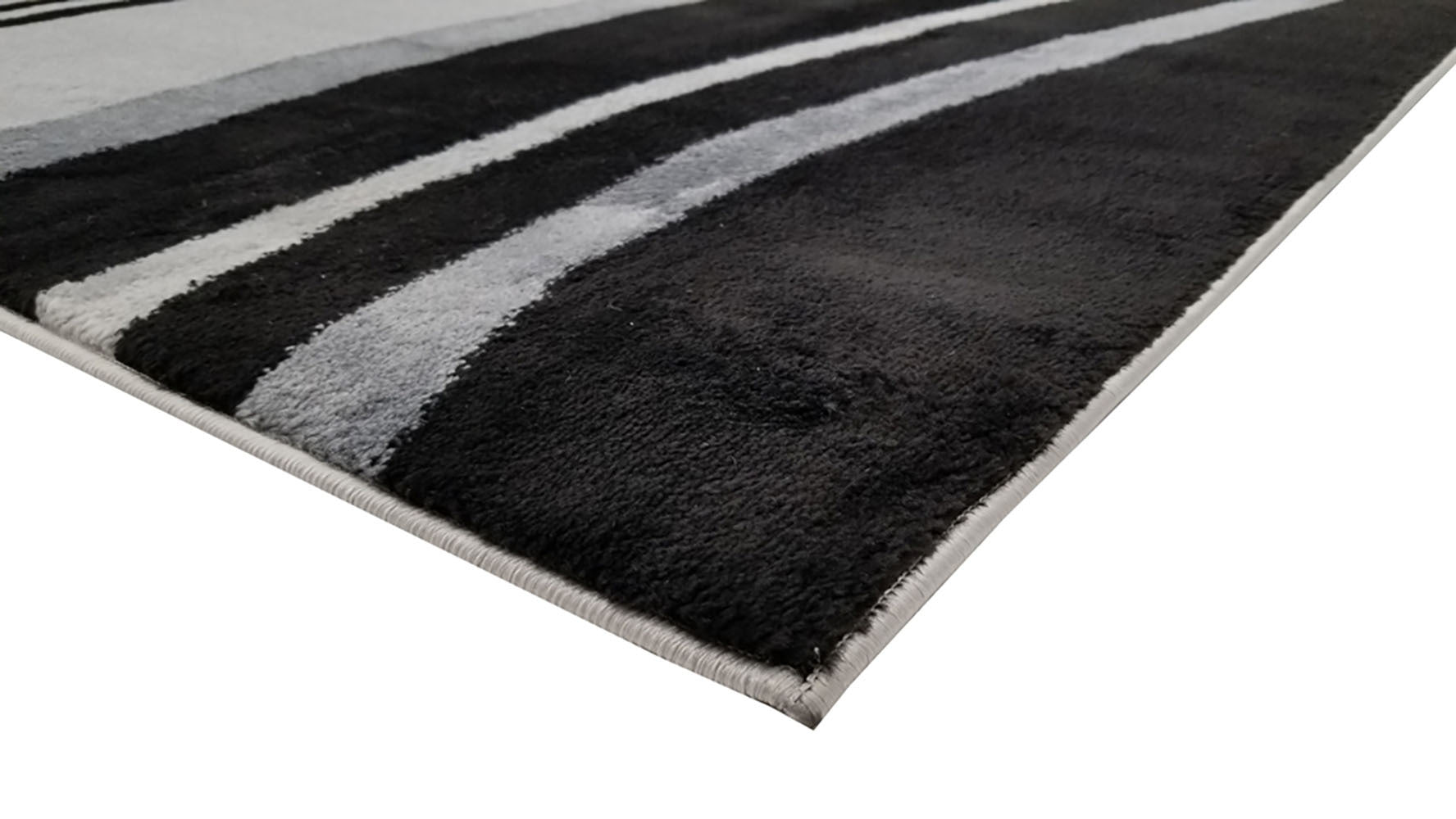 Jersey Area Rugs, Carpets For Livingroom, 5X7 Area Rugs ,045 Black Grey Rectangle 5&7 Black Gray Contemporary Abstract Polypropylene