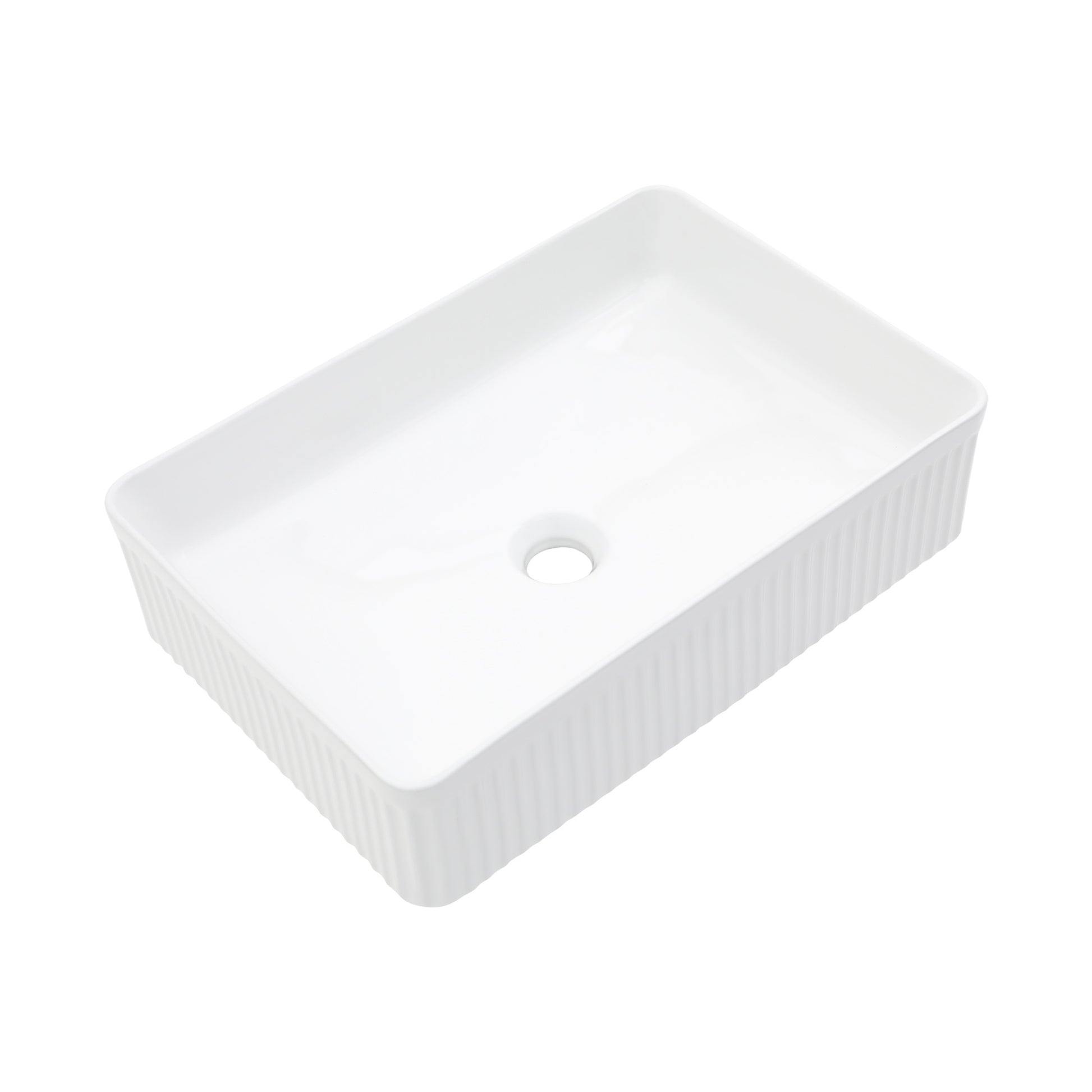 19.63"X13.69" White Ceramic Rectangular Vessel Bathroom Sink White Ceramic