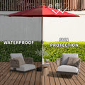 9Ft Patio Umbrella, Outdoor Table Umbrella With Push Button Tilt And Crank, Uv Protection Waterproof Market Sun Umbrella With 8 Sturdy Ribs For Garden, Deck, Backyard, Pool Brick Red Brick Red Round Uv Resistant Umbrellas Aluminium