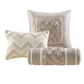 7 Piece Tufted Comforter Set Ivory King King Ivory Polyester