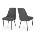 Dining Chair Set Of 2 Charcoal Fabric