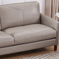 Yorkdale Leather Sofa Stone Gray Down Filling Genuine Leather 3 Seat