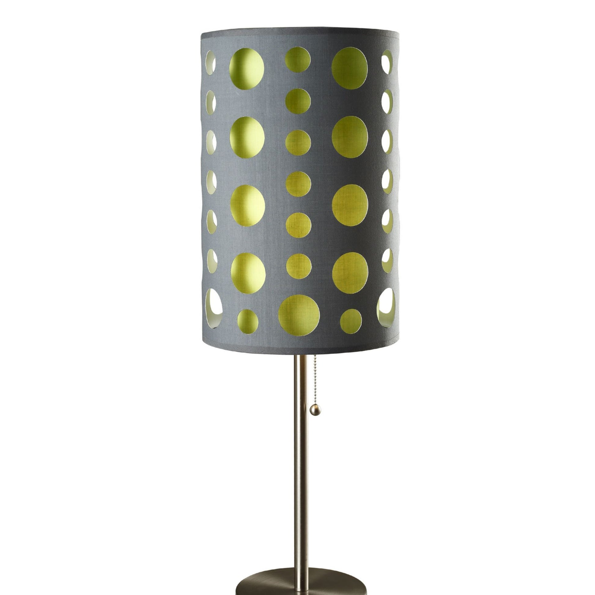 33" Tall Metal Table Lamp, Retro Design With Grey And Green Shade Multicolor Metal