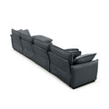 Over Size U Shape Corduroy Sofamodern Upholstered 4 Seater Sofa With 2 Ottomans, Premium Soft Corduroy Fabric Sofa Grey Corduroy 4 Seat