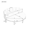 Patio Furniture Set, 4 Piece Round Outdoor Conversation Set All Weather Metal Sectional Sofa With Cushions Beige Seats 6 Metal