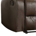 Upholstered Recliner Loveseat With Split Tufted Backrest, Brown Brown Wood Fabric 2 Seat