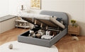 Teddy Fleece Full Size Upholstered Platform Bed With Hydraulic Storage System, Gray Full Gray Teddy