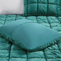 3 Piece Comforter Set King Teal Polyester