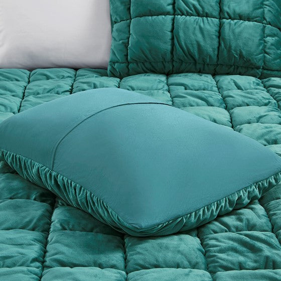 2 Piece Comforter Set Twin Teal Polyester