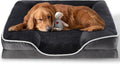 42'' Orthopedic Dog Bed For X Large Dog, Memory Foam Dog Bed, Egg Crate Foam Dog Couch Bed With Washable Removable Cover, Grey Grey Faux Fur