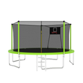 14Ft Trampoline For Kids And Adults With Net, Outdoor Recreational Trampolines For Family Green Metal