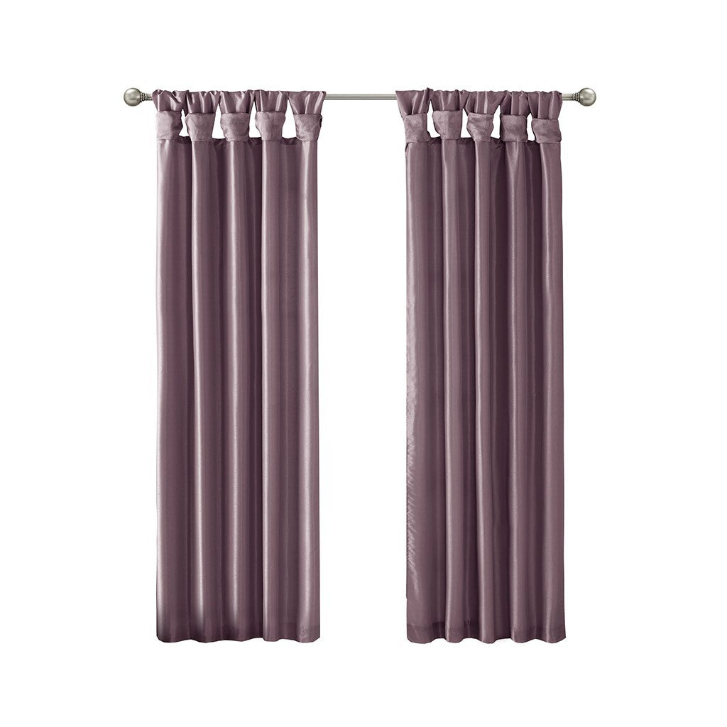 Twist Tab Lined Window Curtain Panel Only 1 Pc Panel Purple Polyester