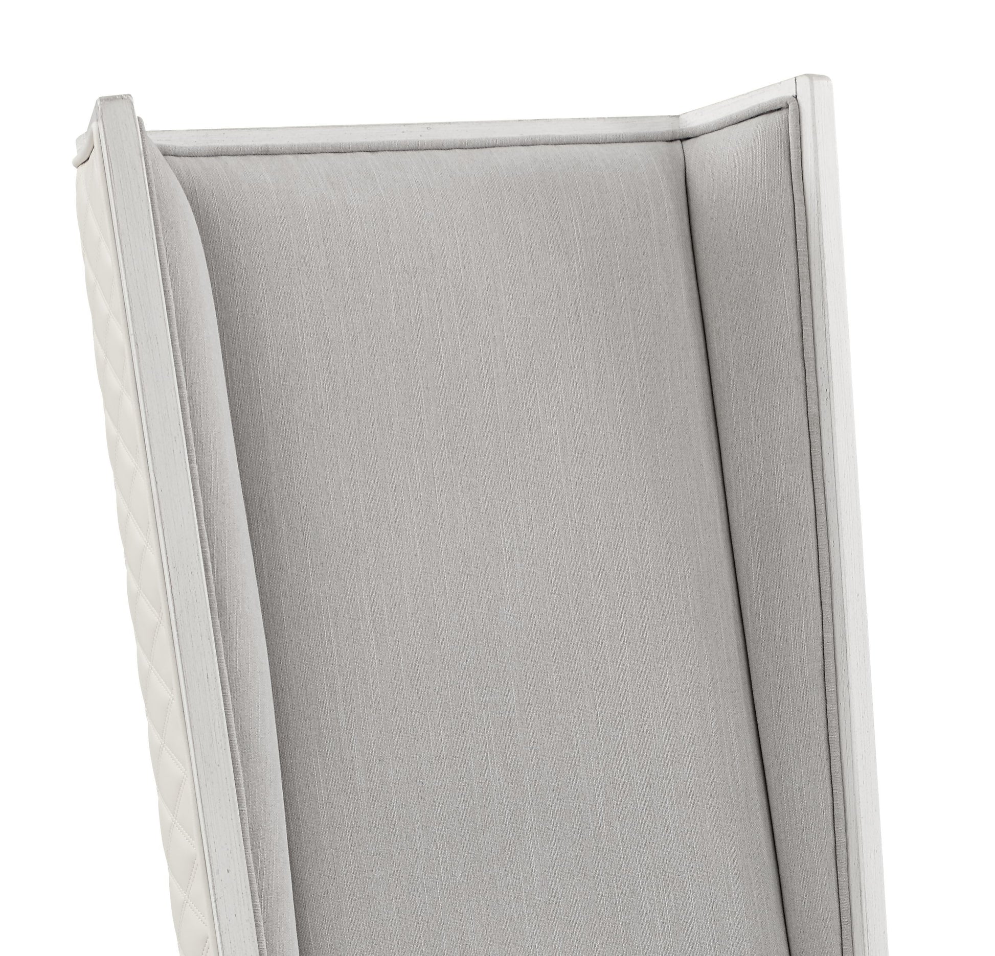 Katia Light Gray Linen & Weathered White Finish Side Chair Set Of 2 Gray,White Linen,Synthetic Wood