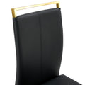 1 Table And 6 Chairs. Modern, Simple And Luxurious Black Imitation Marble Rectangular Dining Table And Desk With 6 Black Pu Gold Plated Leg Chairs 63'' X 35.4'' X 30'' Black Mdf
