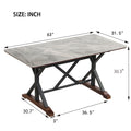Modern Dining Table For 6 8, 7 Piece Kitchen Dining Table Set, Gray Sintered Stone Dining Table With 6 Tufted Upholstered Chairs, 63 Inch Rectangle Dining Table For Dining Room 1 Table 6 Chair Gray Farmhouse,Mid Century Modern,Modern Sintered Stone