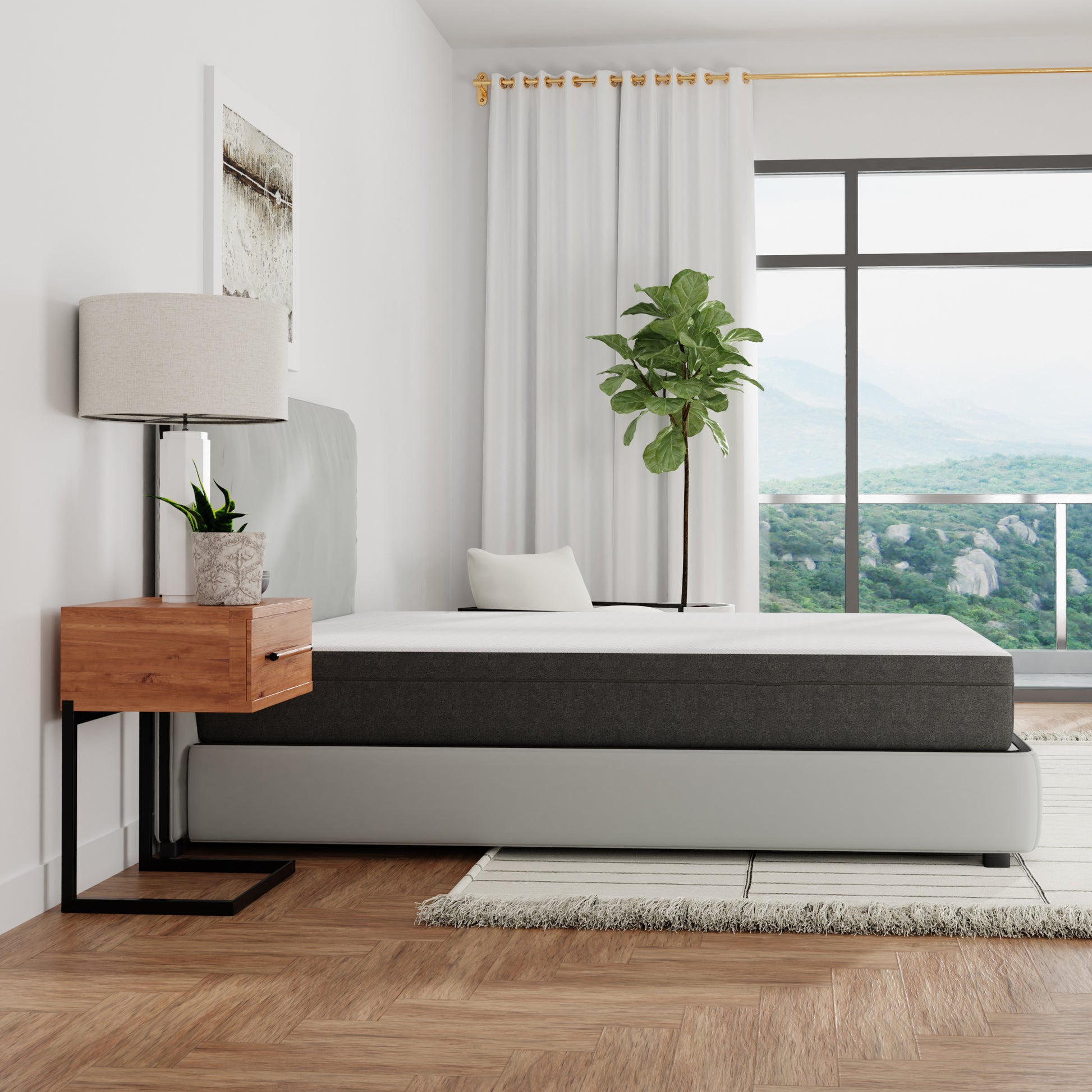 10" Rose Medium Gel Memory Foam Mattress With Edge Support And Air Grid Queen White Foam Queen