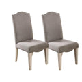 Transitional Style Antique White Frame Set Of 2Pc Side Chairs Gray Fabric Parson Chair Camel Back Design Antique White Gray White Dining Room Contemporary,Modern,Transitional Dining Chairs Solid Back Set Of 2 Solid Wood