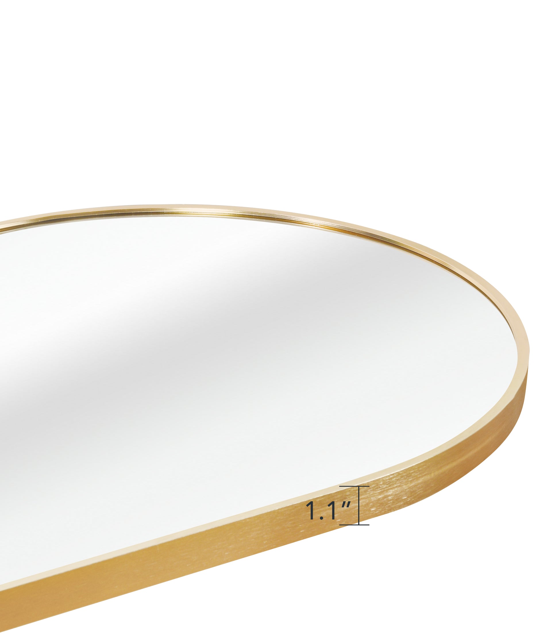 Gold 63 X 20In Pill Shaped Full Lenghth Mirror Or Bathroom Mirror Gold Classic Mdf Glass Aluminium