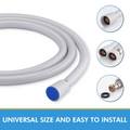 Pvc Shower Hose 59 Inches Extra Long Smooth Handheld Shower Hose Flexible Anti Kink Handheld Shower Head Hose With Brass Spin Inner Core White White Plastic