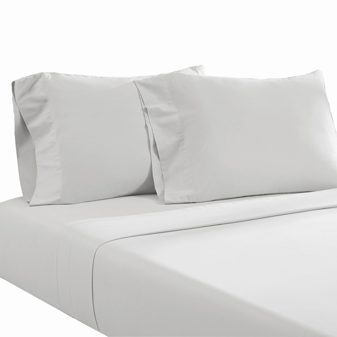 Ivy 4 Piece Queen Size Cotton Ultra Soft Bed Sheet Set, Prewashed, White White Cotton