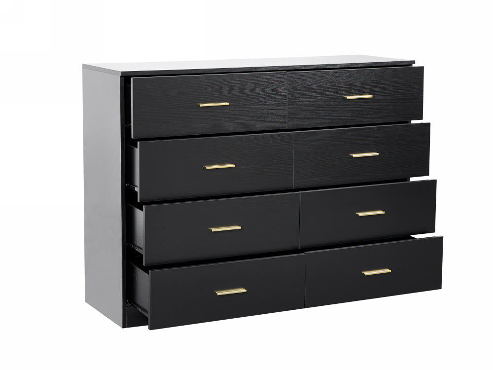 Modern Black 8 Drawer Dresser For Bedroom Large Storage Wide Chest Of Drawers, Sturdy & Safe Black White Primary Living Space American Design,Contemporary,Modern Melamine Engineered Wood