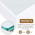 Square High Glossy Coffee Table With 16 Color Led Strip Lights, Modern Center Table With 5Mm Frosted Tempered Glass Top For Living Room, White, 27.5*27.5In White Primary Living Space Mdf