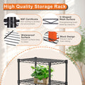 Storage Shelving Unit, Adjustable Metal Wire Racks Heavy Duty Standing Shelf Organizer For Kitchen, Closet, Pantry, Garage, Bathroom, Laundry,3 Tier Black Iron