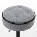 Round Storage Bar Stool Set Of 2, Grey Linen Height Adjustable Barstool, 360 Counter Height Swivel Stool, Armless Bar Chair With Metal Frame For Kitchen Counter Dining Living Room Grey Set Of 2 Foam Linen