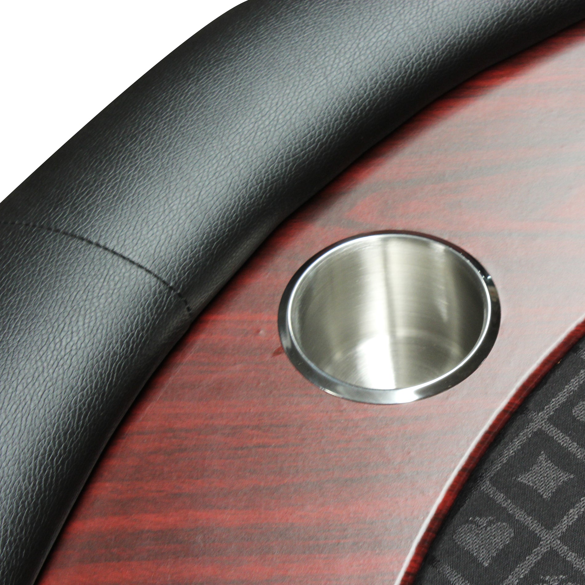 96" Light Series Foldable Poker Table With Wooden Racetrack Felt Stainless Legs Cup Holders Black Black Primary Living Space Modern Wood Stainless Steel