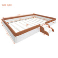 Full Size Upholstered Daybed Frame With Fence And Stairs, Brown White Full Brown White Mdf Lvl